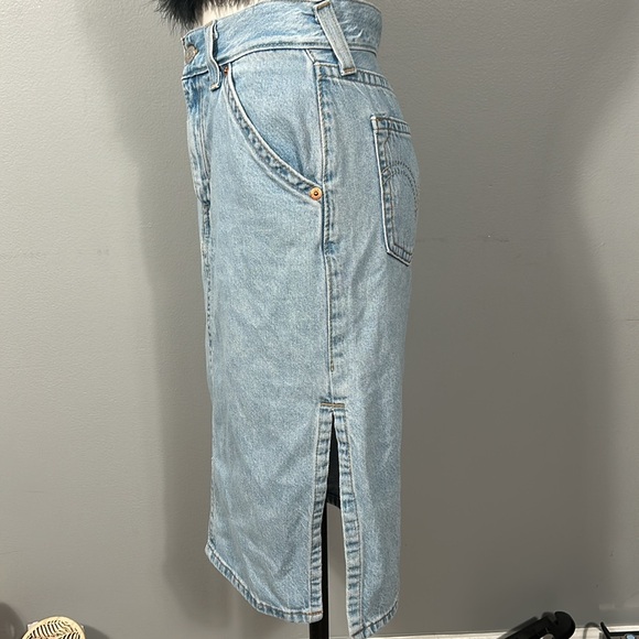Levi’s White Wash Midi Side Slit Skirt size 27 - Picture 5 of 16